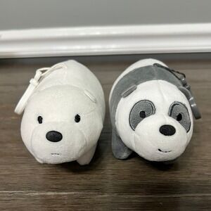 We Bare Bears Plush Clip On Backpack Charm Panda Ice Bear Cartoon CN